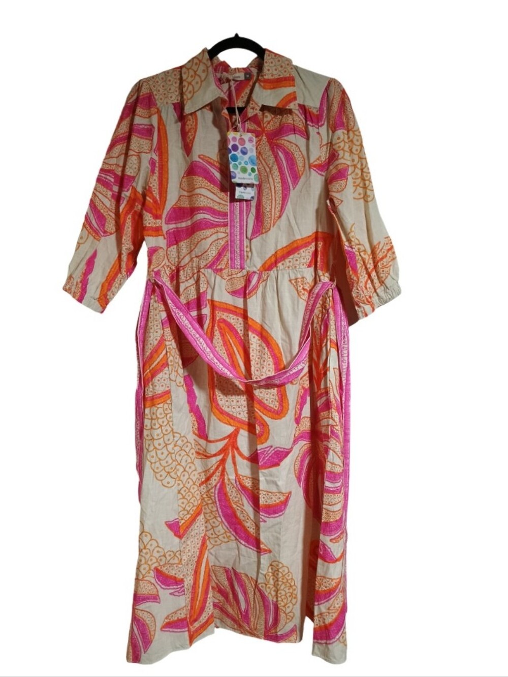 Maude Vivante REMI Dress Size M NWT Pink Orange Paisley Boho Midi Wrap